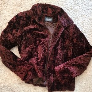 Giancarlo Ferrari Brown Crinkled Velvet Heavy Jacket